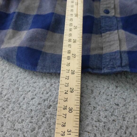 Vineyard Vines Shirt Mens Medium Slim Longshore Plaid Check Flannel Gray Blue - Picture 6 of 7